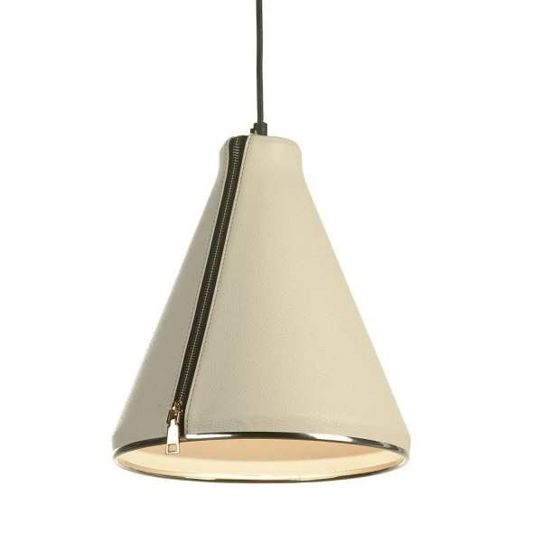 Подвесной светильник Leather Cone Beige Pendant  в Уфе | Loft Concept 