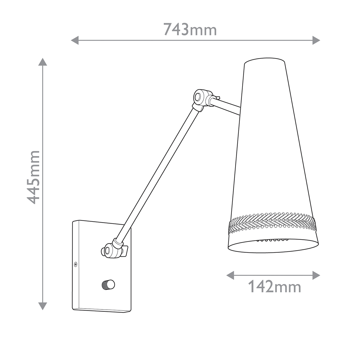 Бра черного цвета с конусным металлическим плафоном Alora в Уфе