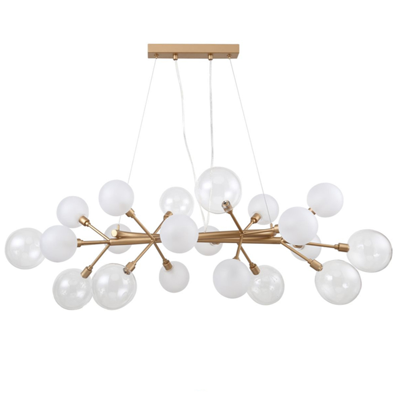 Люстра Berries Chandelier Rectangle White 100 матовое золото Прозрачный Прозрачный белый в Уфе | Loft Concept 