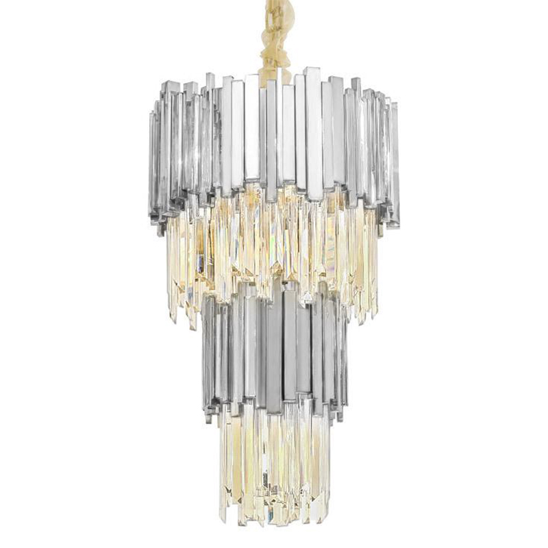 Люстра многоярусная Luxxu Modern Cascade Chandelier Silver Metal Glass 45 Серебряный Прозрачное Стекло в Уфе | Loft Concept 