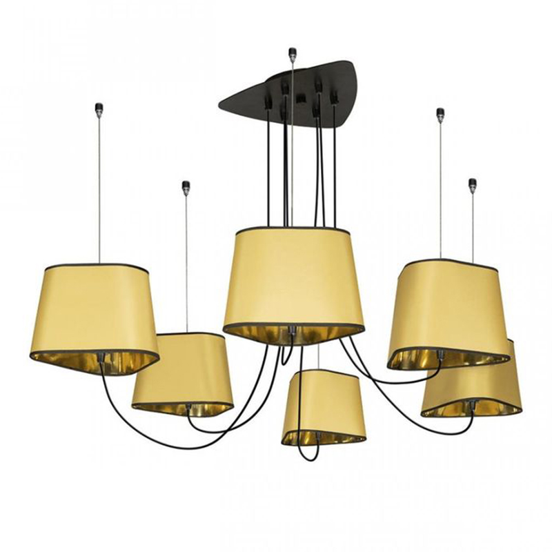 Люстра Designheure Lighting Gold 6 плафонов Золотой Черный в Уфе | Loft Concept 