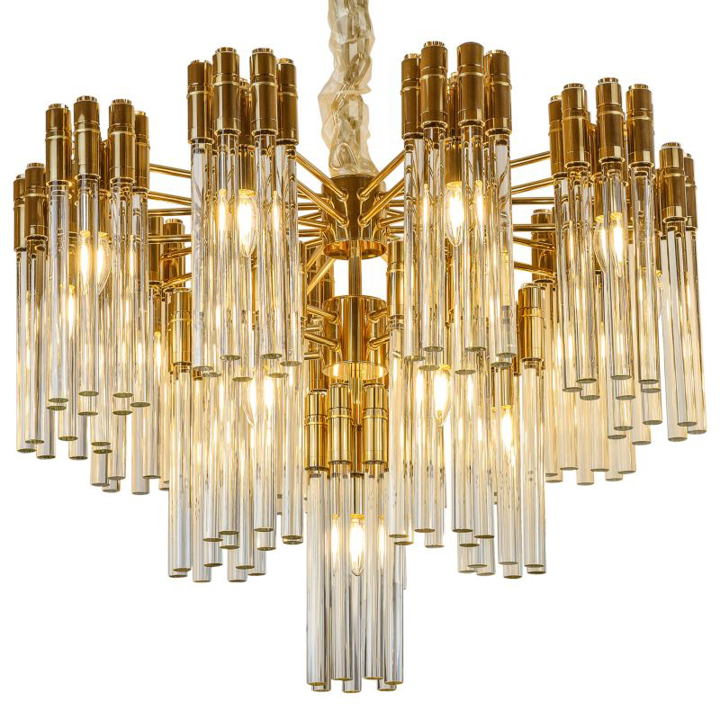 Люстра Contemporary Chandelier Crystal Gold Золотой Прозрачное Стекло в Уфе | Loft Concept 