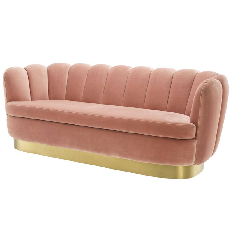 Диван Eichholtz Sofa Mirage nude Розовый пастельный Латунь в Уфе | Loft Concept 