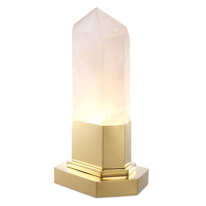 Настольная лампа Eichholtz Table Lamp Rock Crystal Золотой Молочный в Уфе | Loft Concept 