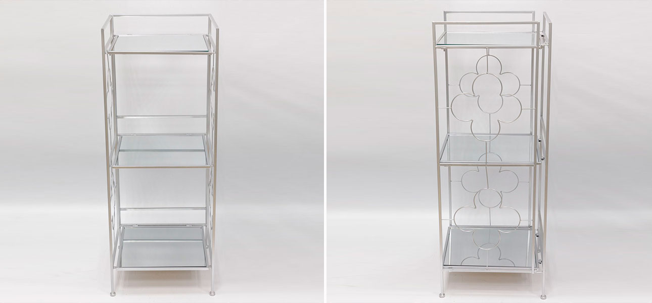 Этажерка серебряная с тремя стеклянными полками Tina - фото №2