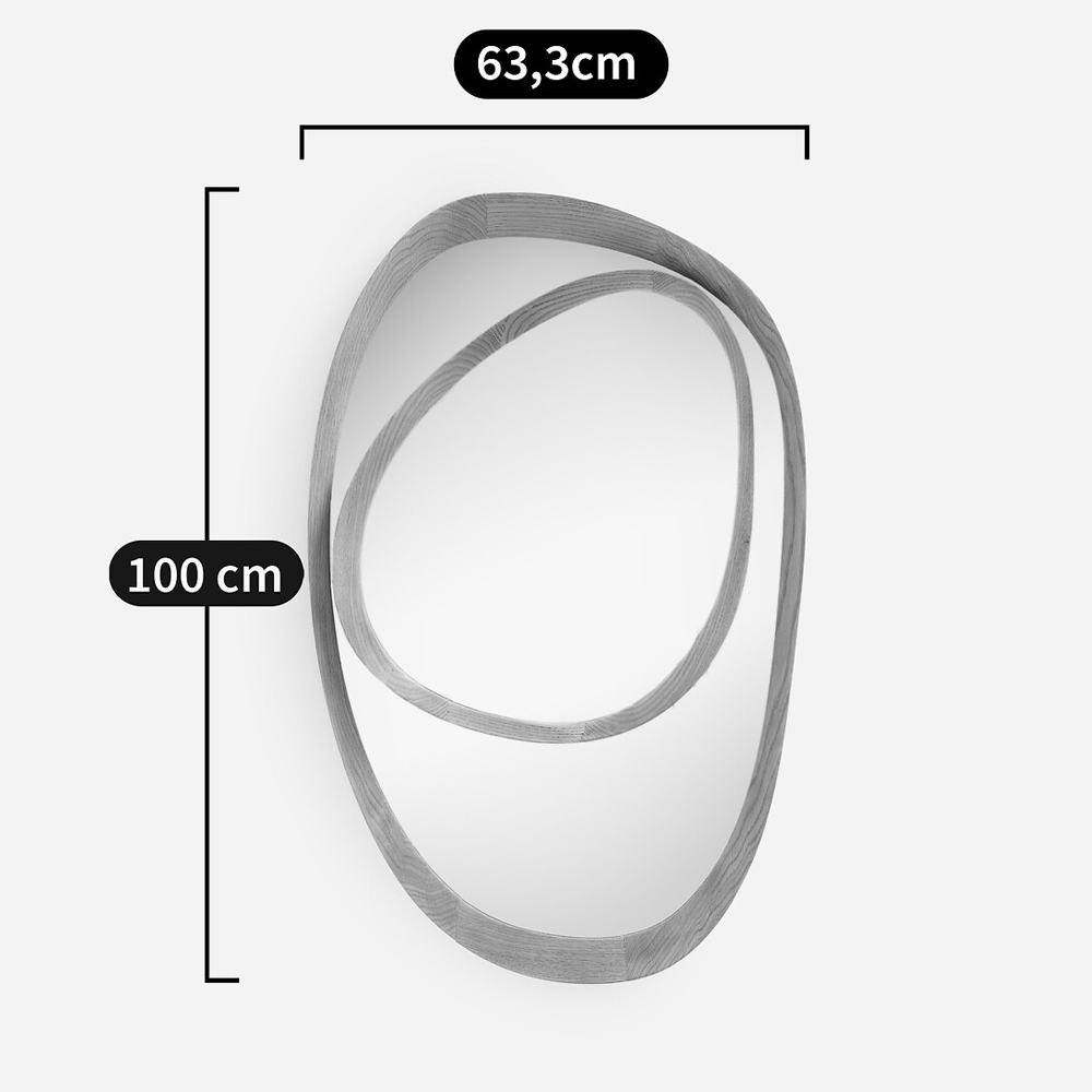 Ассиметричное зеркало в дубовой раме Infinity Symbol в Уфе