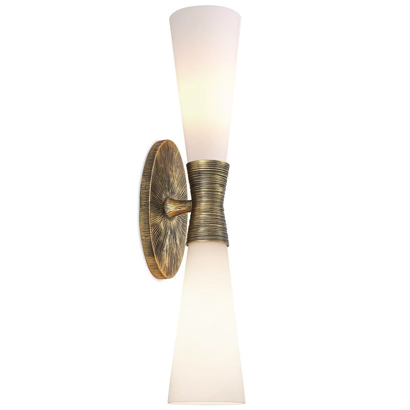 Бра Eichholtz Wall Lamp Nolita Double Латунь Белый в Уфе | Loft Concept 