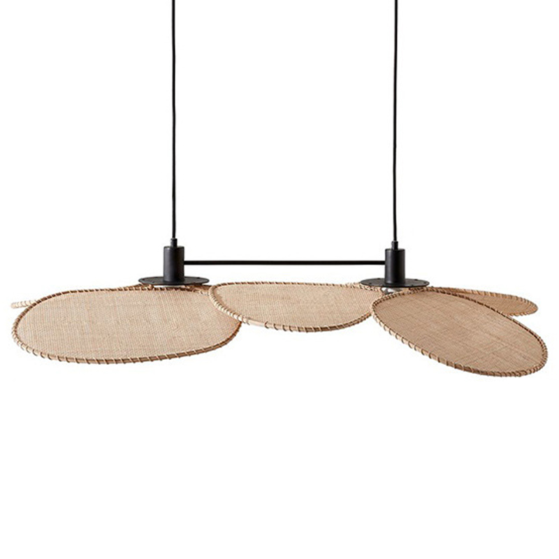 Подвесной светильник Takibi Two Lamp Pendant Древесина Черный Бежевый в Уфе | Loft Concept 