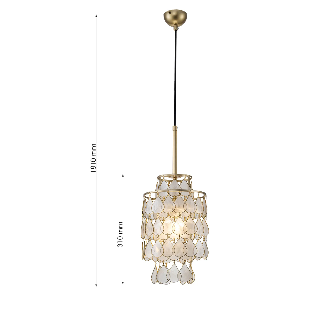 Подвесной светильник с декором из натуральной морской ракушки Iridescent Light в Уфе