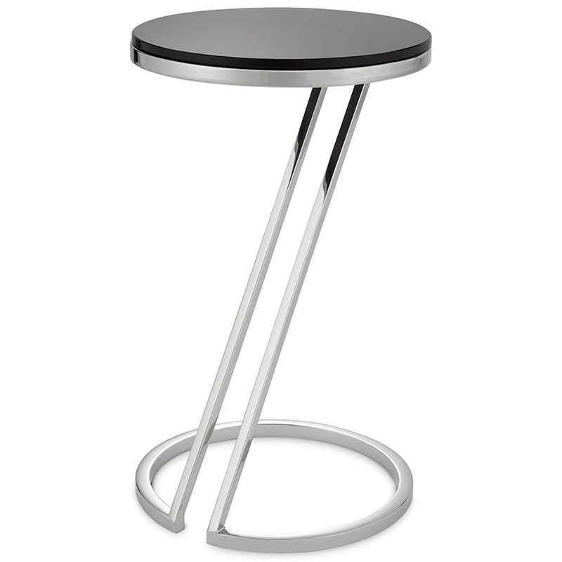 Приставной стол Eichholtz Side Table Falcone Chrome Хром Черный в Уфе | Loft Concept 