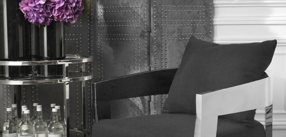 Кресло Eichholtz Chair Rubautelli Stainless steel - фото №1