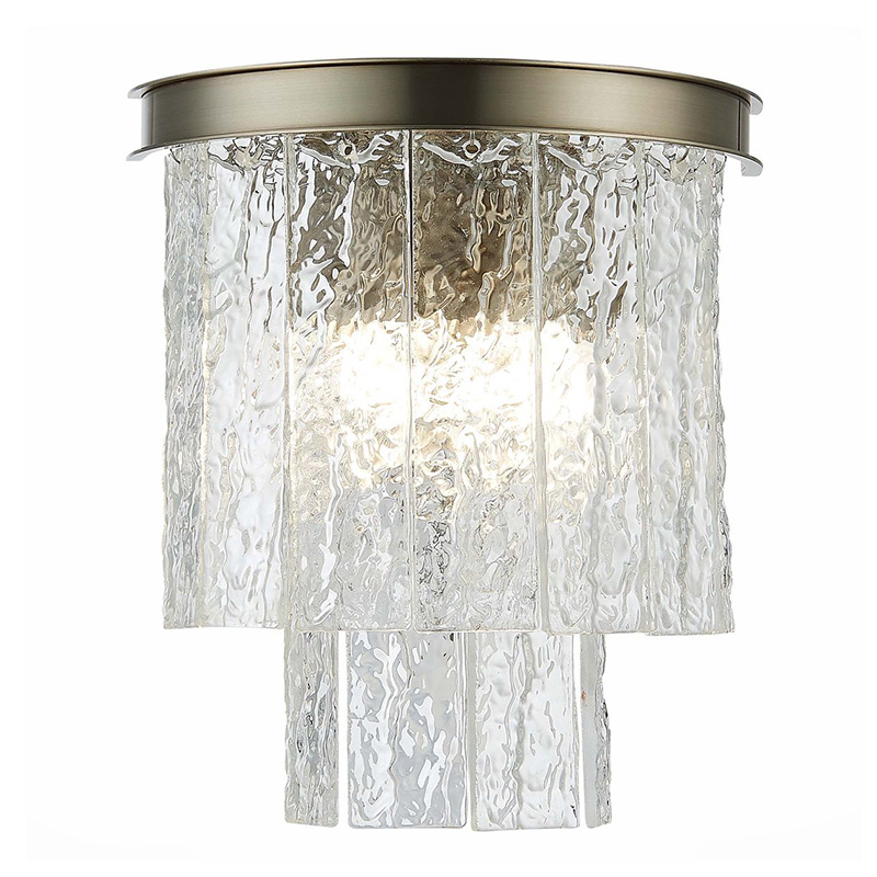 Бра Renea Textured Glass Wall Lamp Nickel Никель Прозрачное Стекло в Уфе | Loft Concept 