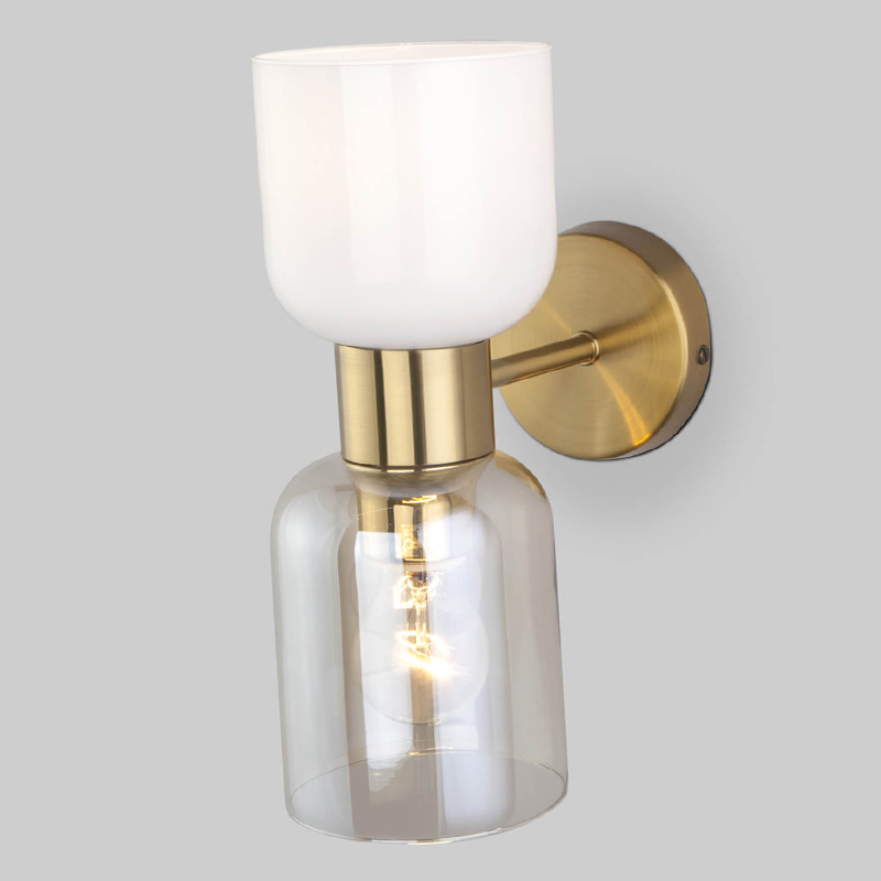 Бра Light maker studio Sconce white and smok brass Латунь Стекло Смок Белый в Уфе | Loft Concept 