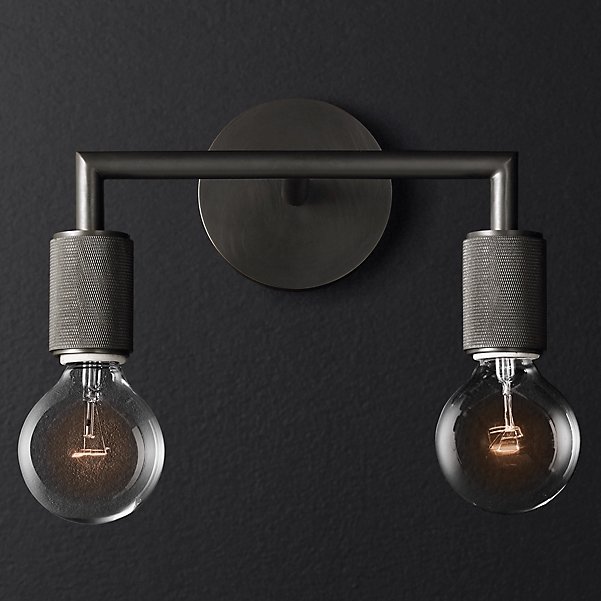 Бра RH Utilitaire Double Sconce Black Темная бронза в Уфе | Loft Concept 