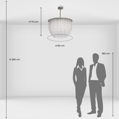 Люстра круглая с прозрачными стеклянными трубками Nembus в Уфе