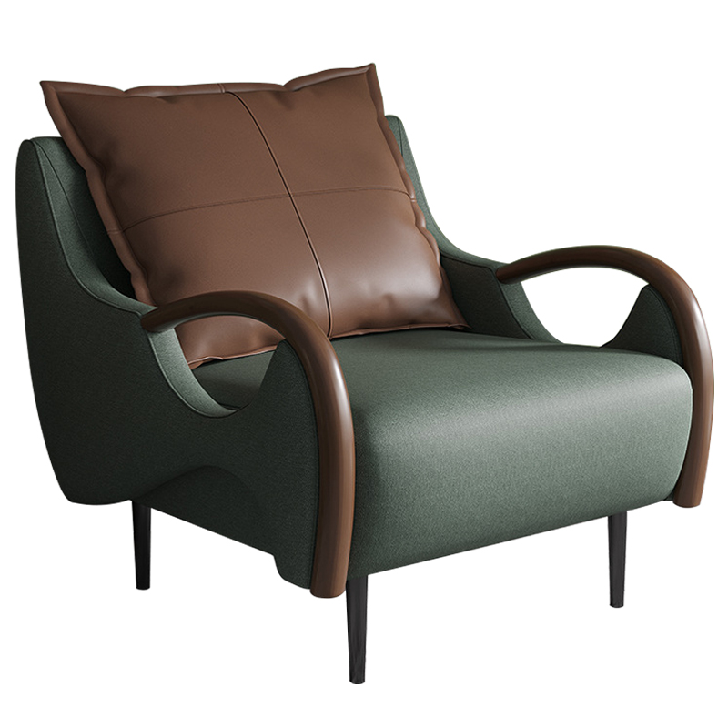 Кресло Oliwier Green Armchair Зеленый Коричневый в Уфе | Loft Concept 