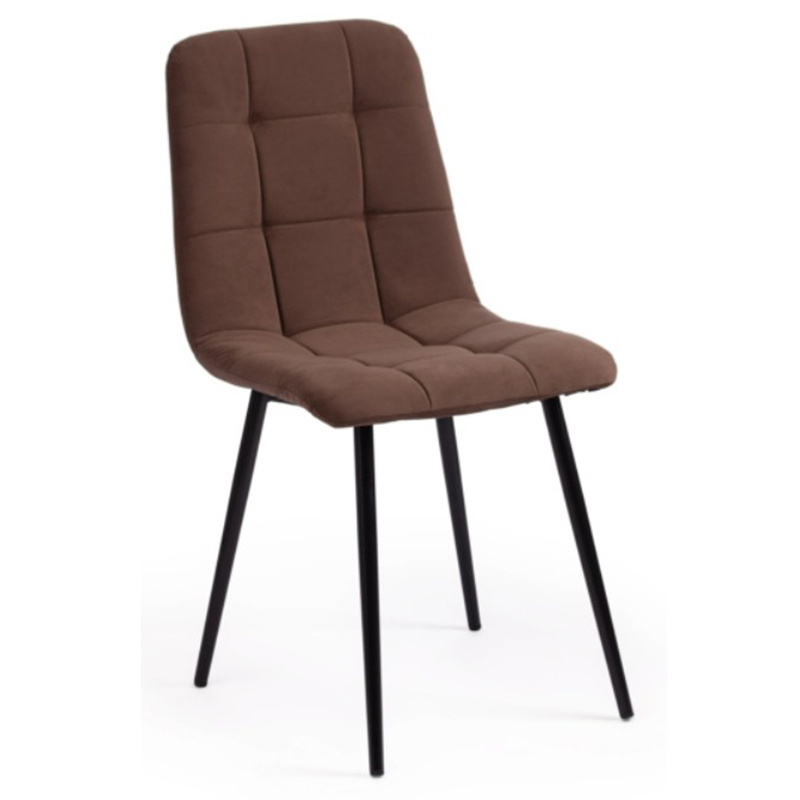 Стул Nancy Velour Brown Chair Коричневый Черный в Уфе | Loft Concept 