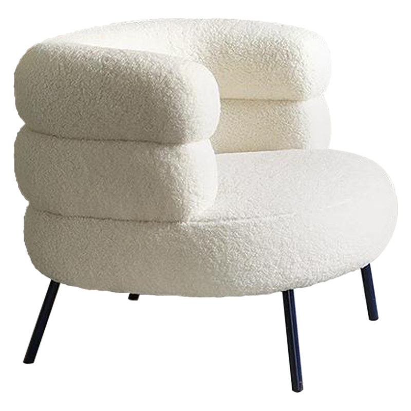 Кресло Boyle White Boucle Armchair Белый Черный в Уфе | Loft Concept 