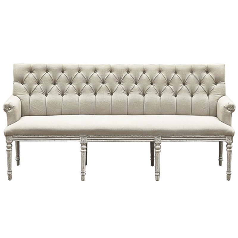 Диван Luxe Soho Dining Bench Sofa ivory ( слоновая кость ) Дерево Серый в Уфе | Loft Concept 