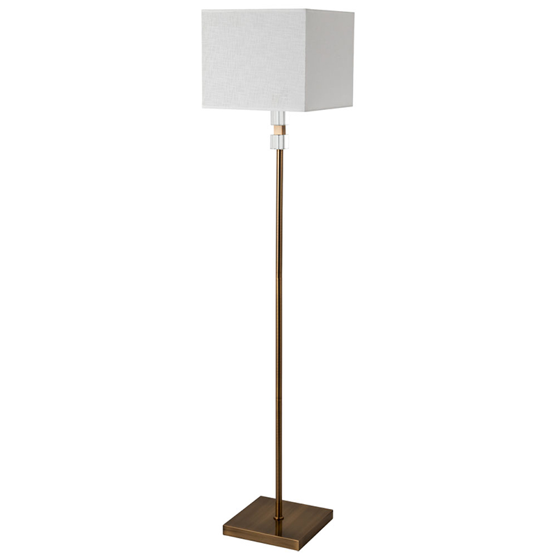 Торшер Tradonico Floor Lamp Brass Латунь Белый Прозрачный в Уфе | Loft Concept 