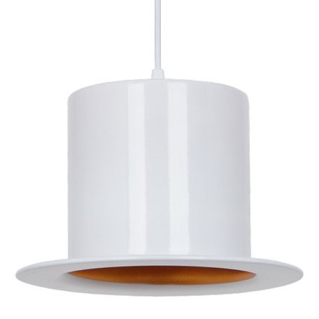 Подвесной светильник Pendant Lamp Banker Bowler Hat White I Белый в Уфе | Loft Concept 