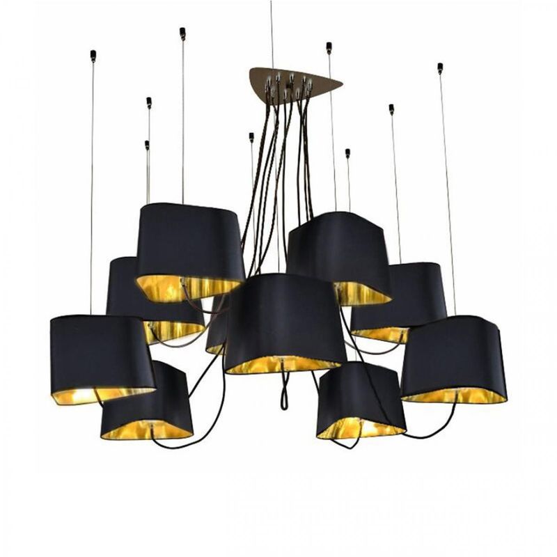 Люстра Designheure Lighting Black 10 плафонов Черный Золотой в Уфе | Loft Concept 