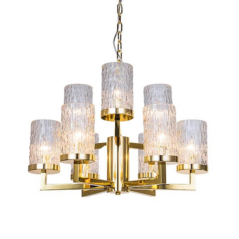 Люстра Estebe Glass Gold Chandelier 9 Прозрачный Золотой в Уфе | Loft Concept 