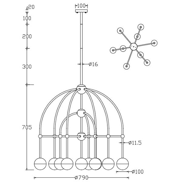 Люстра Heidy Chrome Chandelier 10 в Уфе