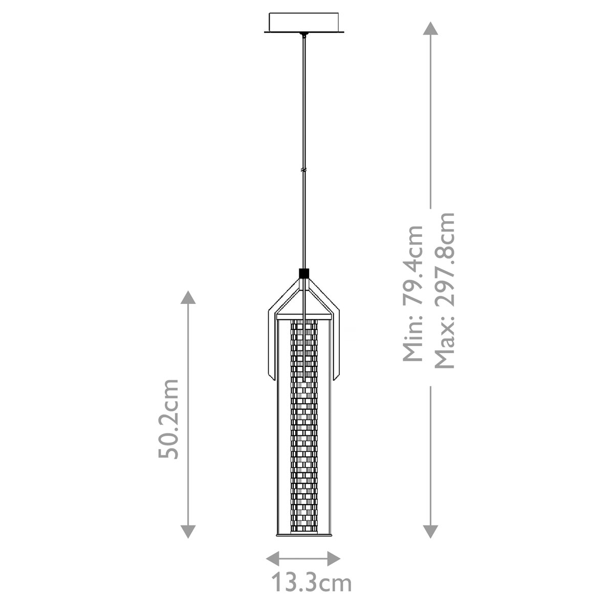 Подвесной светильник хромированного цвета с прозрачным цилиндрическим стеклянным плафоном Eurofase в Уфе