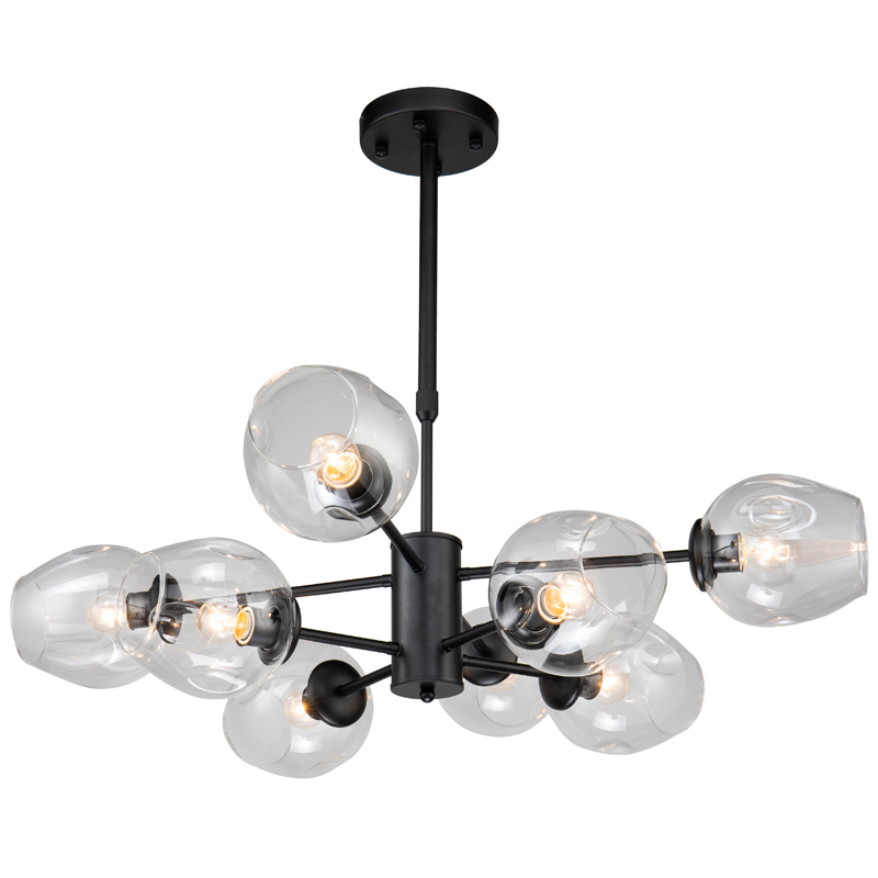 Люстра Branching Bubble Chandelier black 8 Черный Прозрачный в Уфе | Loft Concept 