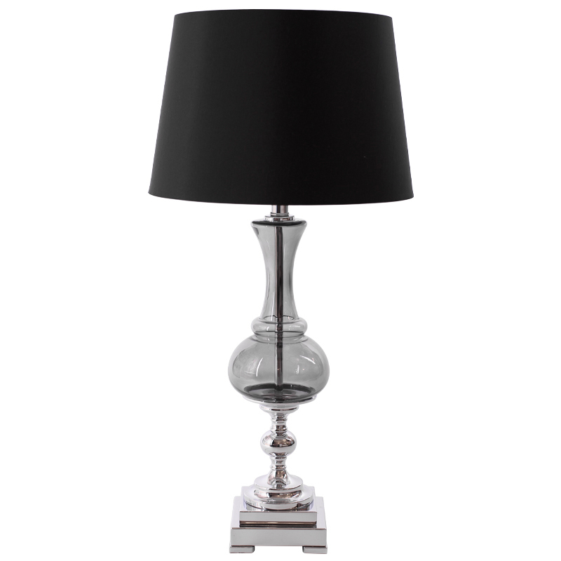 Настольная лампа Renard Table Lamp Black с абажуром Черный Стекло Смок в Уфе | Loft Concept 