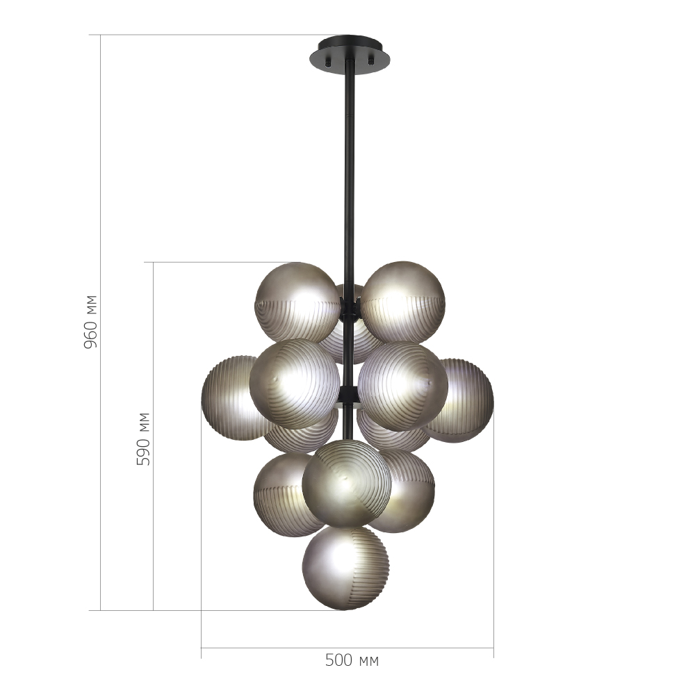 Люстра в форме виноградой грозди Inflorescence в Уфе