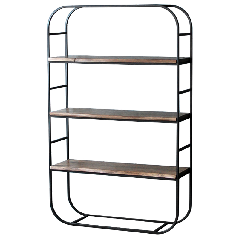 Стеллаж Holman Industrial Metal Rust Rack Черный Коричневый в Уфе | Loft Concept 