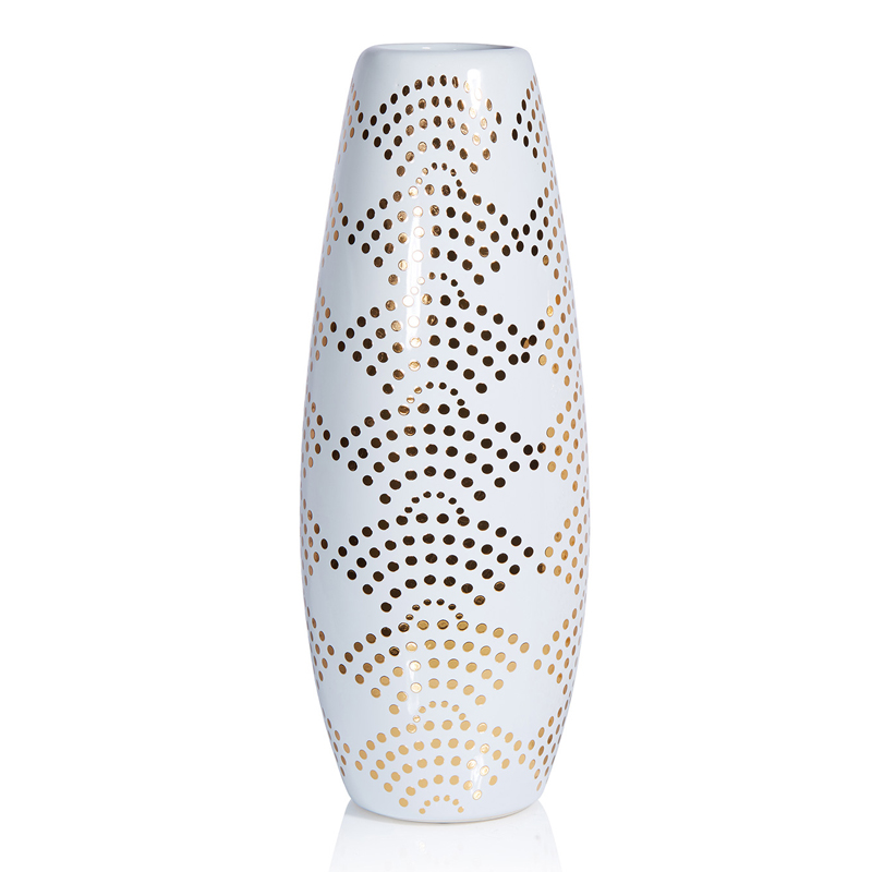 Ваза Amory Vase gold dots Золотой Белый в Уфе | Loft Concept 