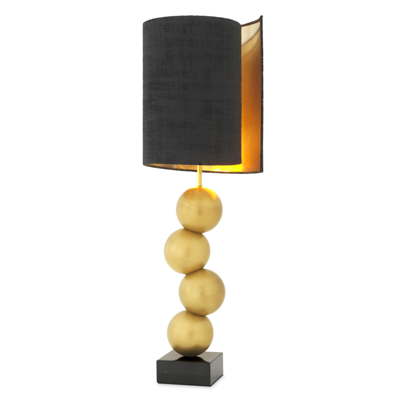 Настольная лампа Eichholtz Table Lamp Aerion Brass Черный Латунь Античная полированная Черный Мрамор Nero в Уфе | Loft Concept 