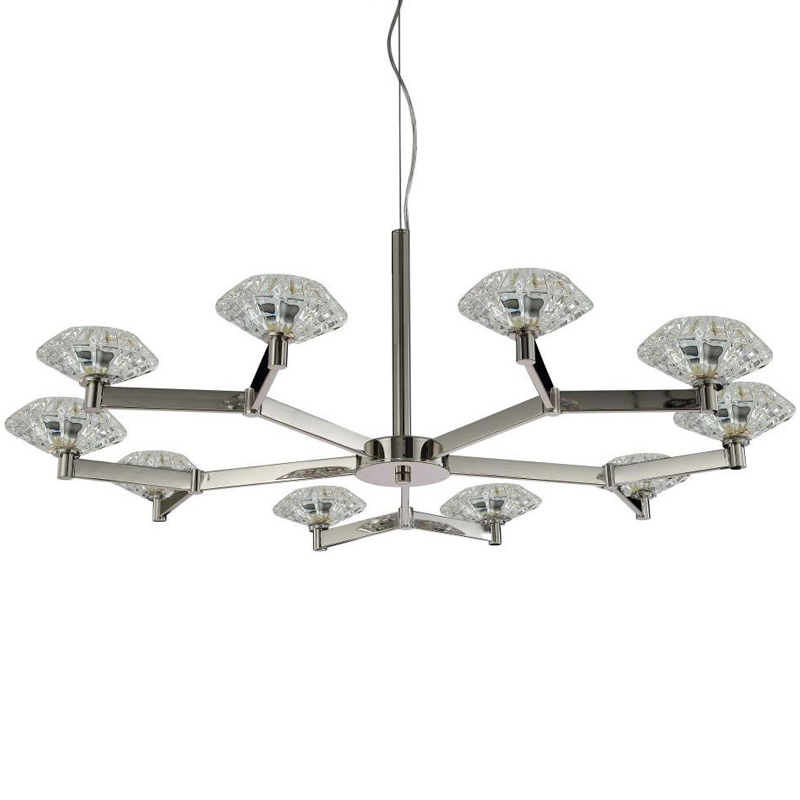 Люстра Yerker Chandelier Nickel 10 Никель Прозрачный в Уфе | Loft Concept 