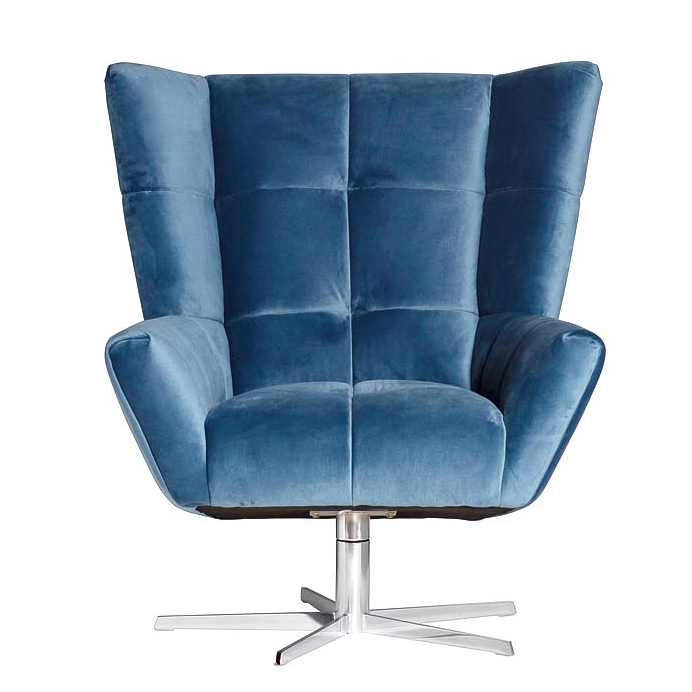 Кресло вращающееся Lord Armchair blue Синий в Уфе | Loft Concept 