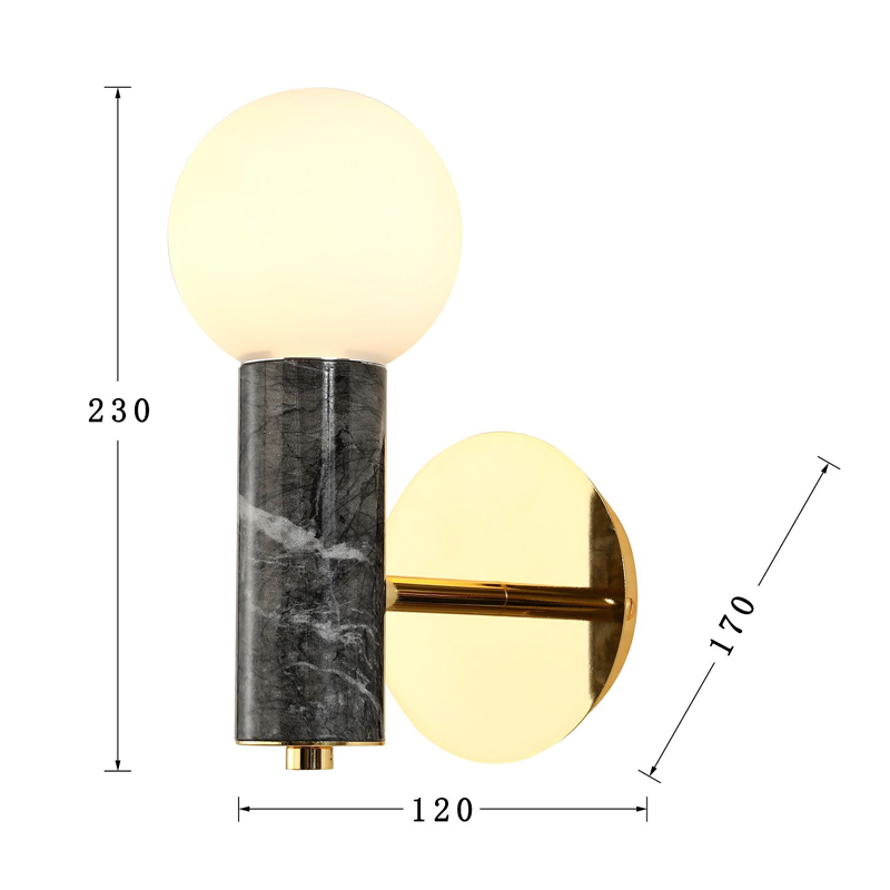 Бра с декором под черный мрамор Shaw Marble в Уфе