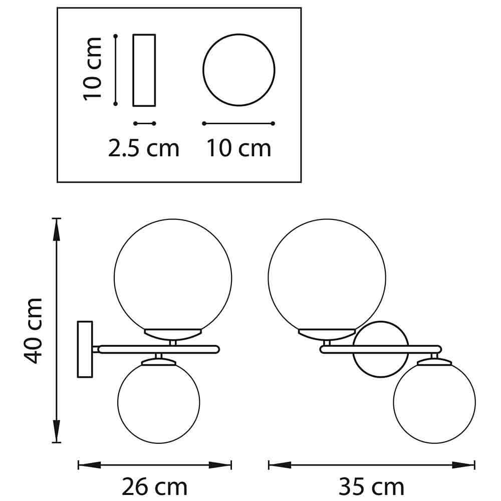 Бра Bubbles on Ring Sconces Black в Уфе