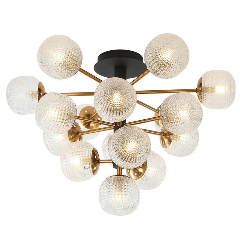 Потолочный светильник Barrett Ceiling Lamp matt Белое матовое стекло Латунь в Уфе | Loft Concept 