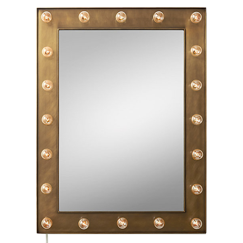 Зеркало с подсветкой Restoration Hardware ILLUMINATED Mirror brass Латунь сатинированная в Уфе | Loft Concept 