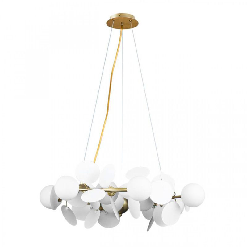 Люстра MATISSE Chandelier White диаметр 70 Белый Золотой в Уфе | Loft Concept 