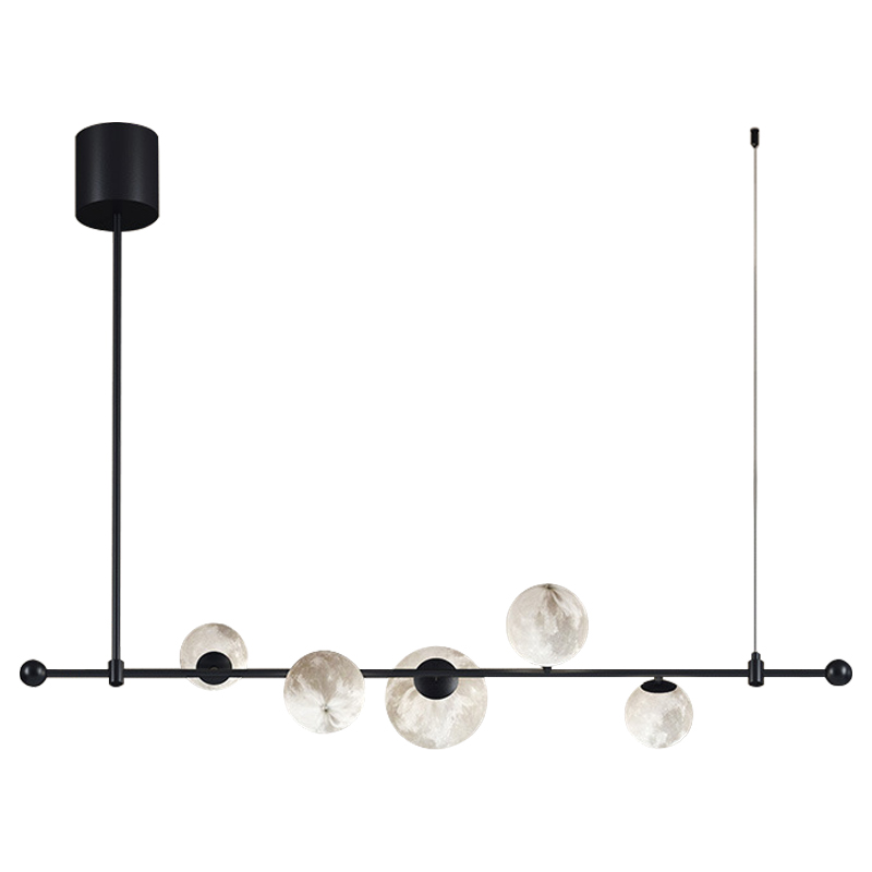 Светильник Tech Lighting Modern Rail Geometric Linear Suspension 5 Black Черный Белый в Уфе | Loft Concept 