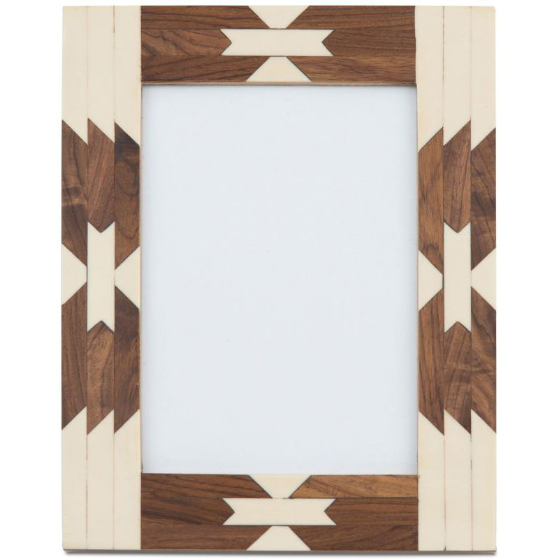 Фоторамка кость Beige Indian Wood Bone Inlay photo frame Бежевый Коричневый в Уфе | Loft Concept 