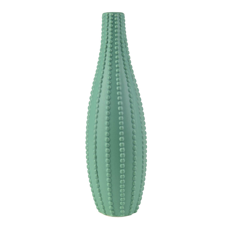 Ваза Ribbed Vase Narrow Throat turquoise 34 Бирюзовый в Уфе | Loft Concept 