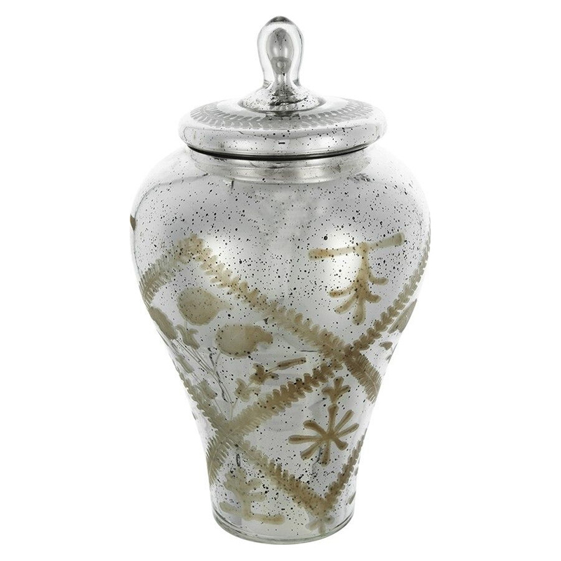 Ваза из стекла с крышкой и декоративными узорами Chinoiserie Ceramics Бежевый Античное зеркальное стекло Ваза из стекла с крышкой и декоративными узорами Chinoiserie Ceramics Бежевый Античное зеркальное стекло в Уфе | Loft Concept