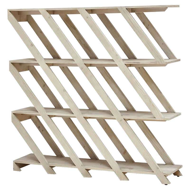 Стеллаж Diagonal Loft Wood Rack Древесина ivory ( слоновая кость ) в Уфе | Loft Concept 