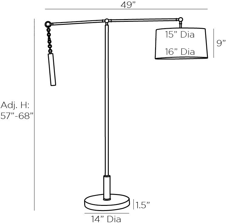 Торшер Arteriors NEWARK FLOOR LAMP Black в Уфе