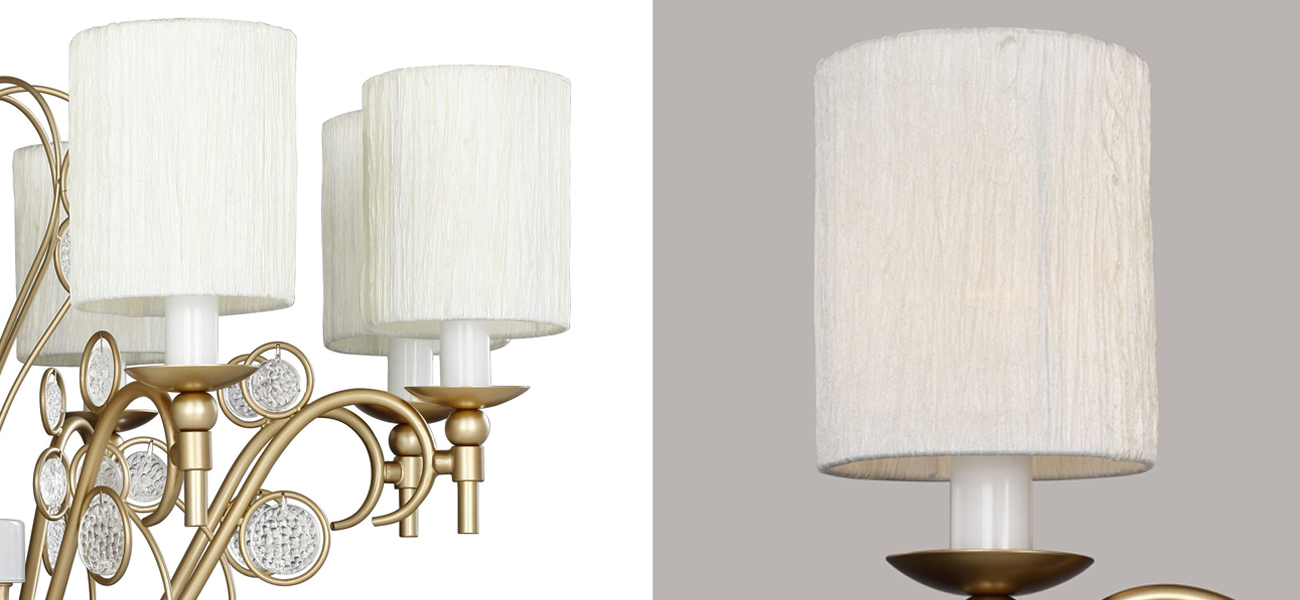 Ажурная люстра с тканевыми плафонами Montpellier D75 см - фото №1