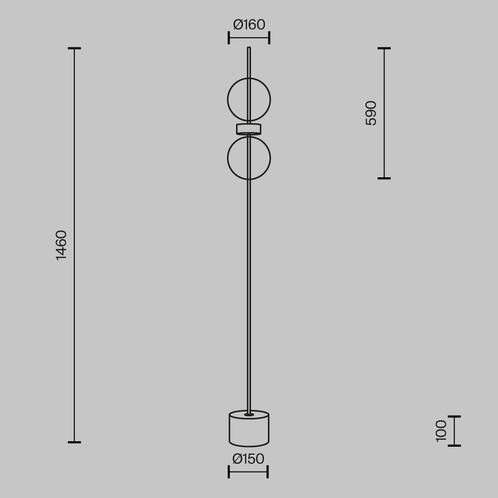 Напольный торшер светодионый Double Moon 3000К 15Вт в Уфе